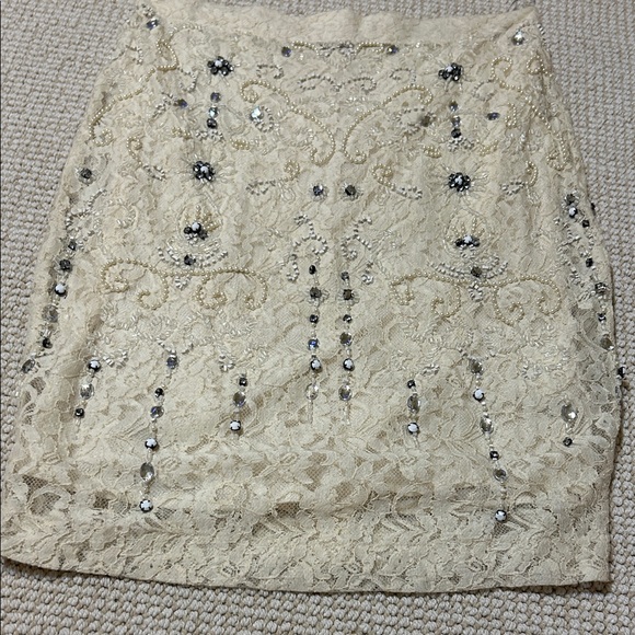 Zara Dresses & Skirts - Zara Embellished Lace Skirt Large